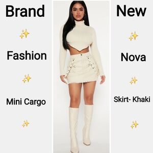 Fashion Nova Khaki Mini Skirt, Size XL